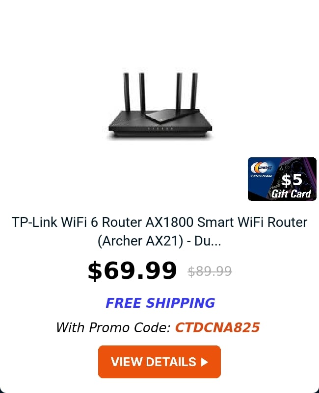 TP-Link WiFi 6 Router AX1800 Smart WiFi Router (Archer AX21) - Du...