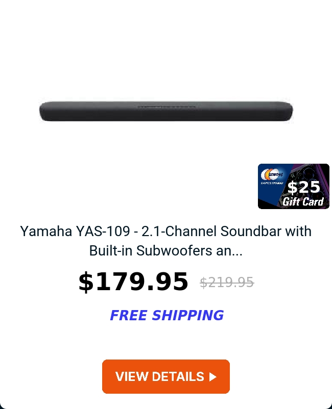 Yamaha YAS-109 - 2.1-Channel Soundbar with Built-in Subwoofers an...