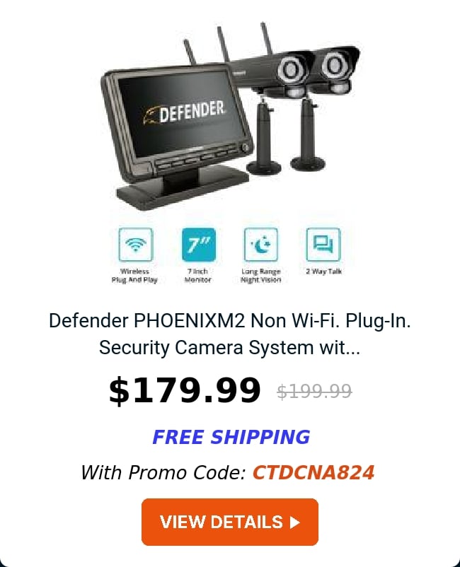 Defender PHOENIXM2 Non Wi-Fi. Plug-In. Security Camera System wit...