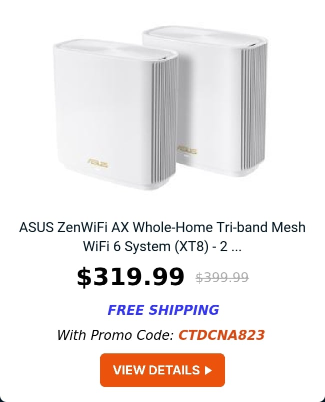 ASUS ZenWiFi AX Whole-Home Tri-band Mesh WiFi 6 System (XT8) - 2 ...