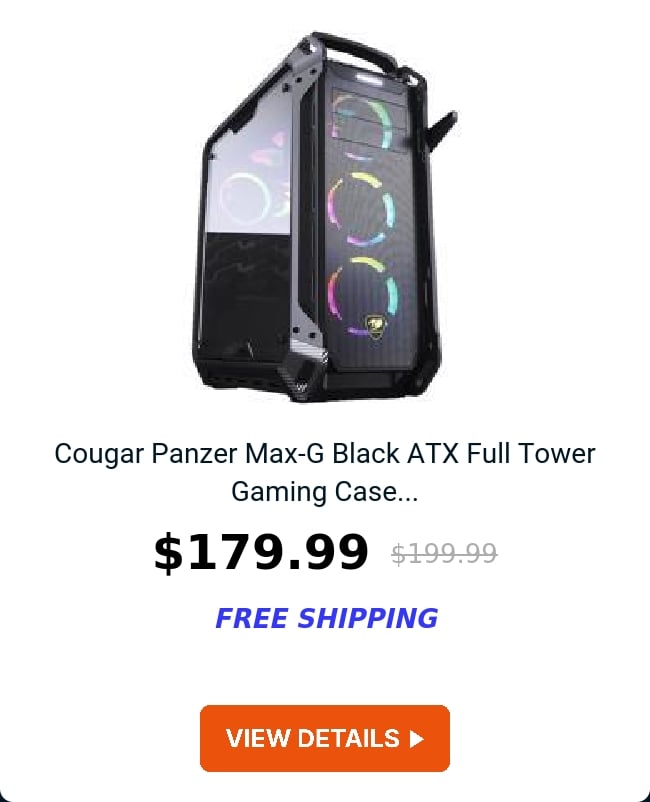 Cougar Panzer Max-G Black ATX Full Tower Gaming Case...