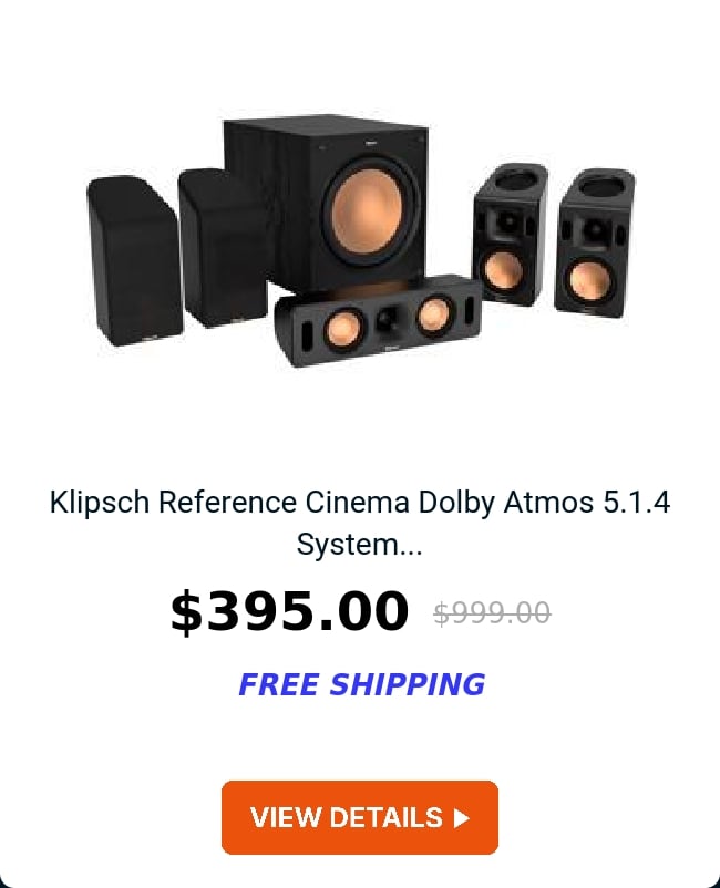 Klipsch Reference Cinema Dolby Atmos 5.1.4 System...