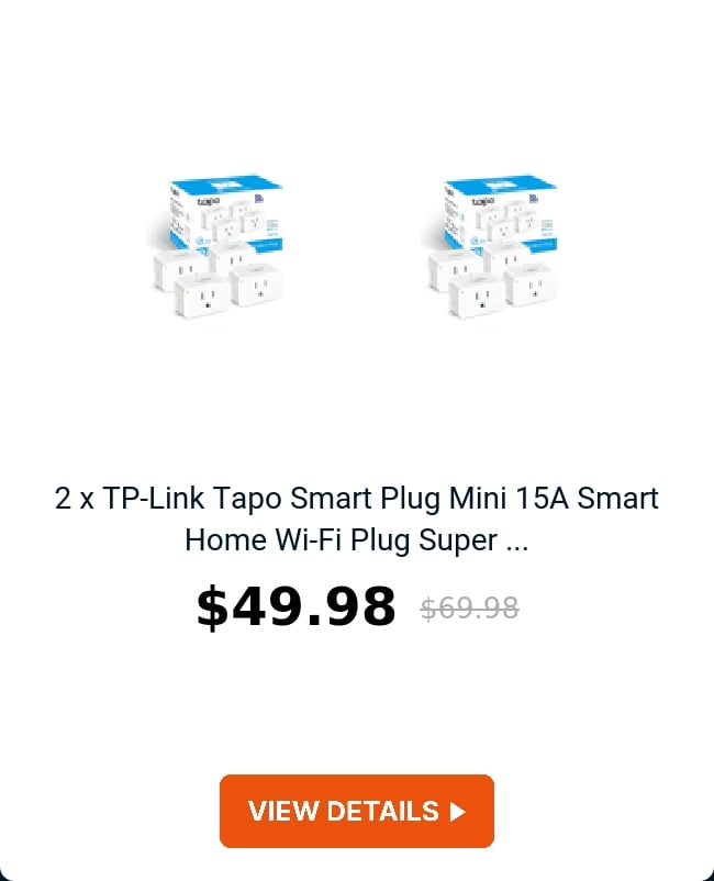 2 x TP-Link Tapo Smart Plug Mini 15A Smart Home Wi-Fi Plug Super ...