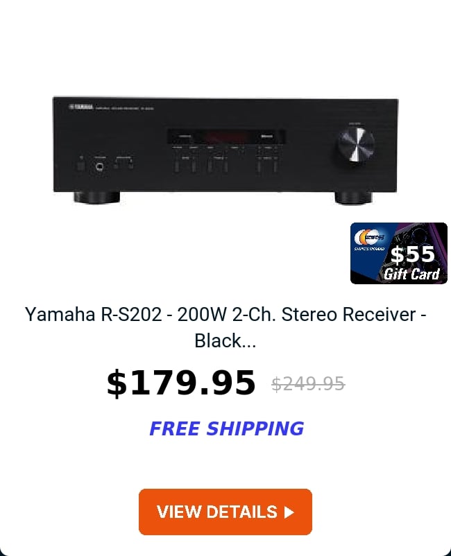 Yamaha R-S202 - 200W 2-Ch. Stereo Receiver - Black...