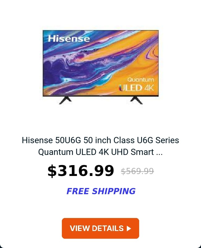 Hisense 50U6G 50 inch Class U6G Series Quantum ULED 4K UHD Smart ...