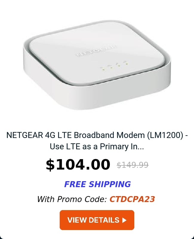 NETGEAR 4G LTE Broadband Modem (LM1200) - Use LTE as a Primary In...