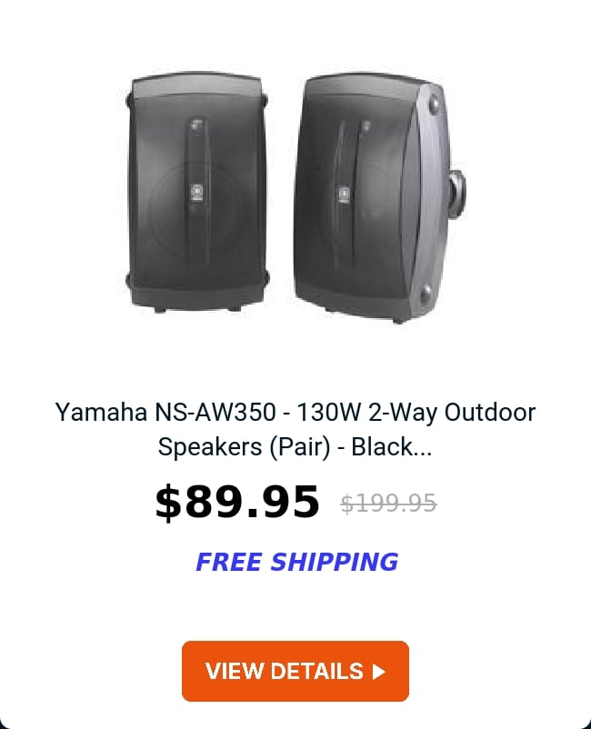 Yamaha NS-AW350 - 130W 2-Way Outdoor Speakers (Pair) - Black...