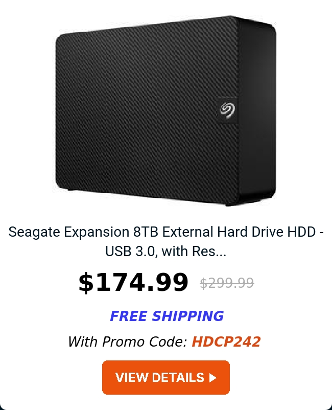 Seagate Expansion 8TB External Hard Drive HDD - USB 3.0, with Res...