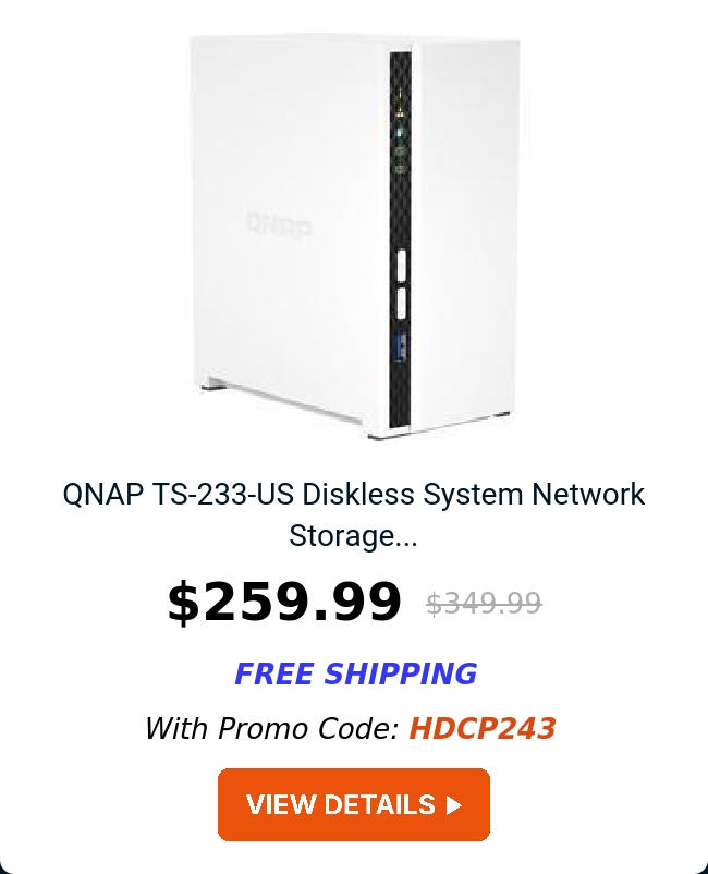 QNAP TS-233-US Diskless System Network Storage...