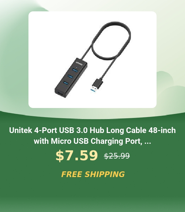 Unitek 4-Port USB 3.0 Hub Long Cable 48-inch with Micro USB Charging Port, ... $7.59 s2599 393, 14 4 