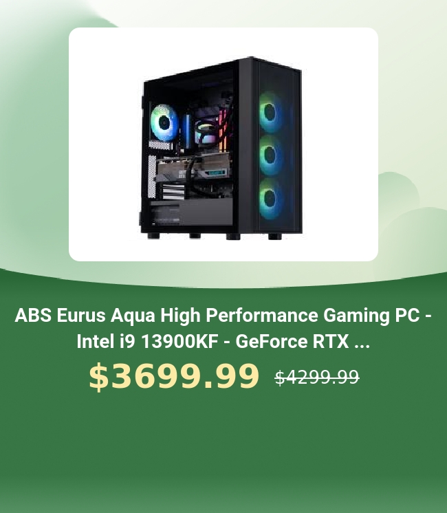  ABS Eurus Aqua High Performance Gaming PC - Intel i9 13900KF - GeForce RTX ... $3699.99 420099 