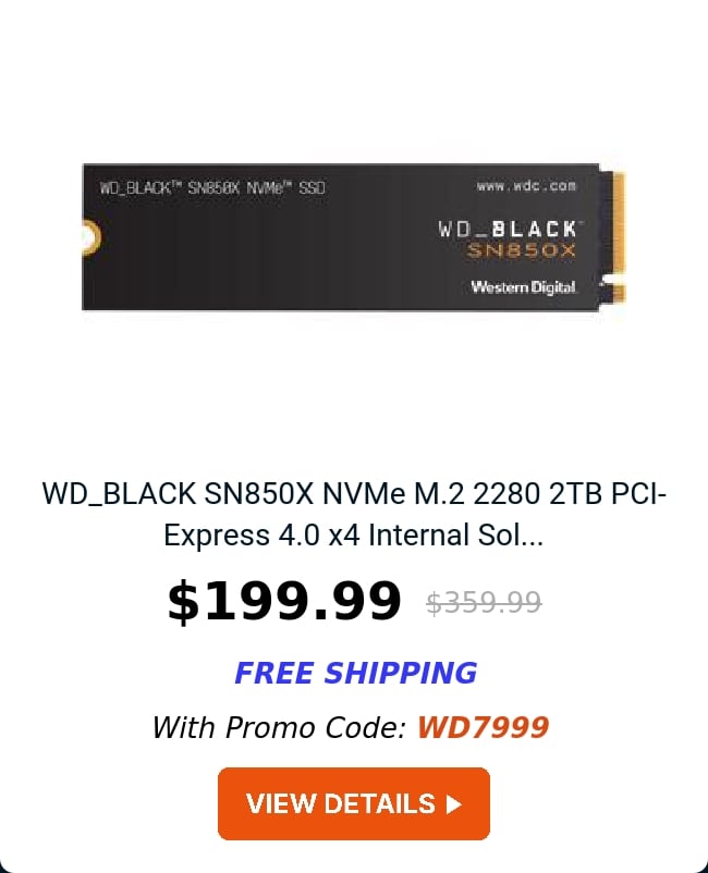 WD_BLACK SN850X NVMe M.2 2280 2TB PCI-Express 4.0 x4 Internal Sol...