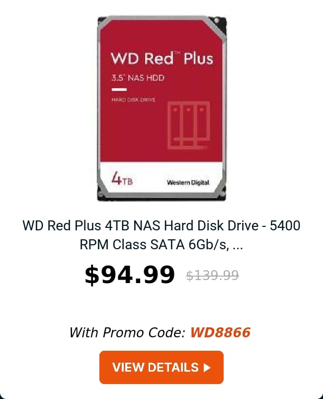 WD Red Plus 4TB NAS Hard Disk Drive - 5400 RPM Class SATA 6Gb/s, ...