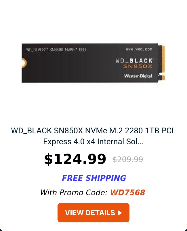 WD_BLACK SN850X NVMe M.2 2280 1TB PCI-Express 4.0 x4 Internal Sol...