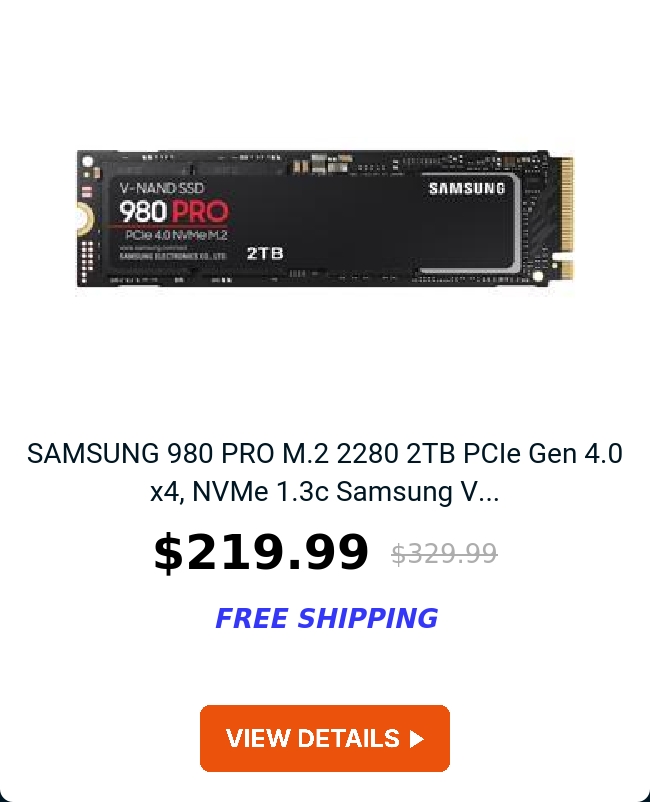 SAMSUNG 980 PRO M.2 2280 2TB PCIe Gen 4.0 x4, NVMe 1.3c Samsung V...