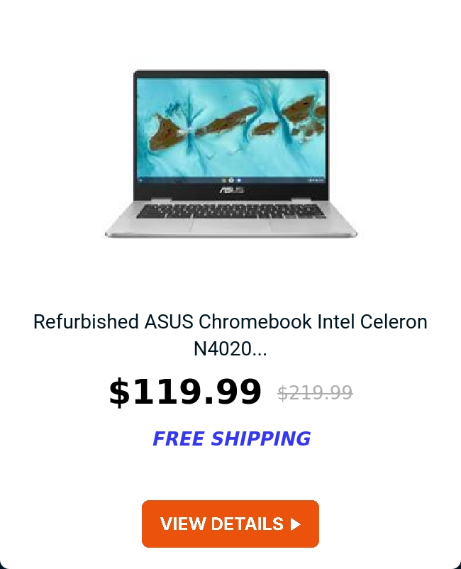 Refurbished ASUS Chromebook Intel Celeron N4020...