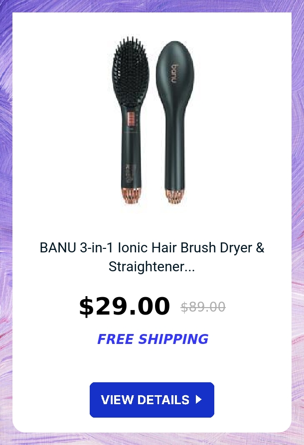 BANU 3-in-1 Ionic Hair Brush Dryer & Straightener...