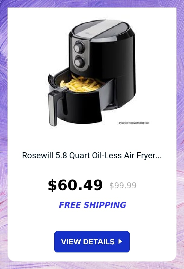 Rosewill 5.8 Quart Oil-Less Air Fryer...