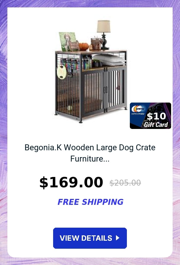 Begonia.K Wooden Large Dog Crate Furniture...