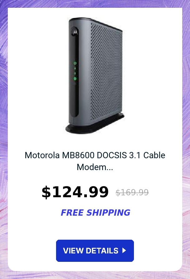 Motorola MB8600 DOCSIS 3.1 Cable Modem...