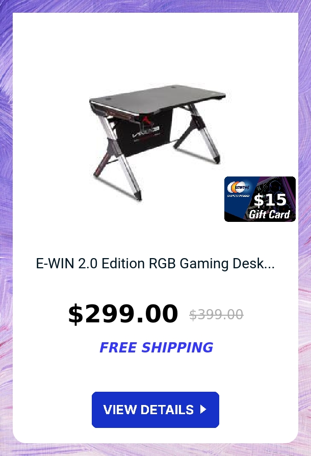 E-WIN 2.0 Edition RGB Gaming Desk...