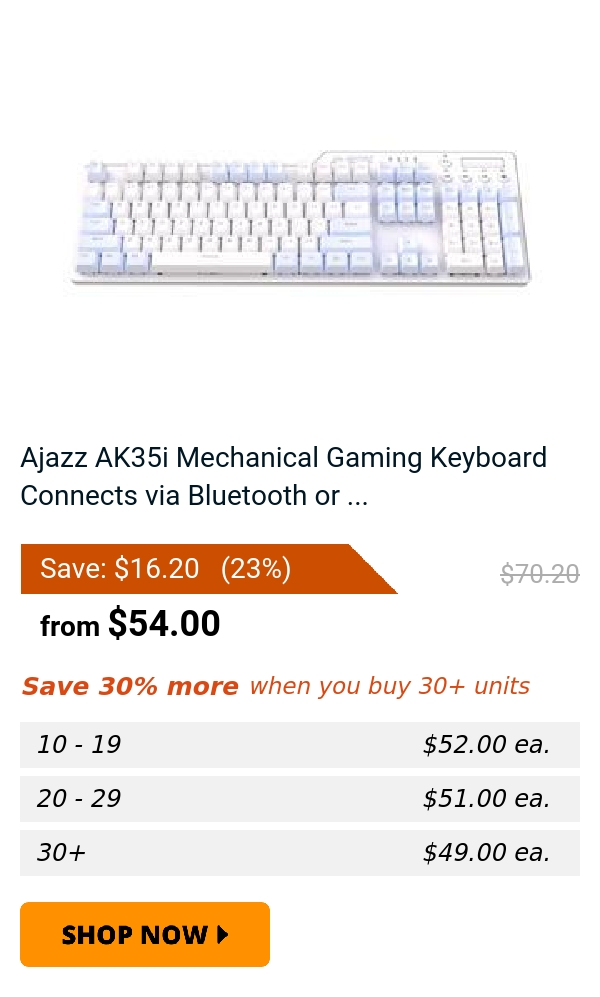 Ajazz AK35i Mechanical Gaming Keyboard Connects via Bluetooth or ...