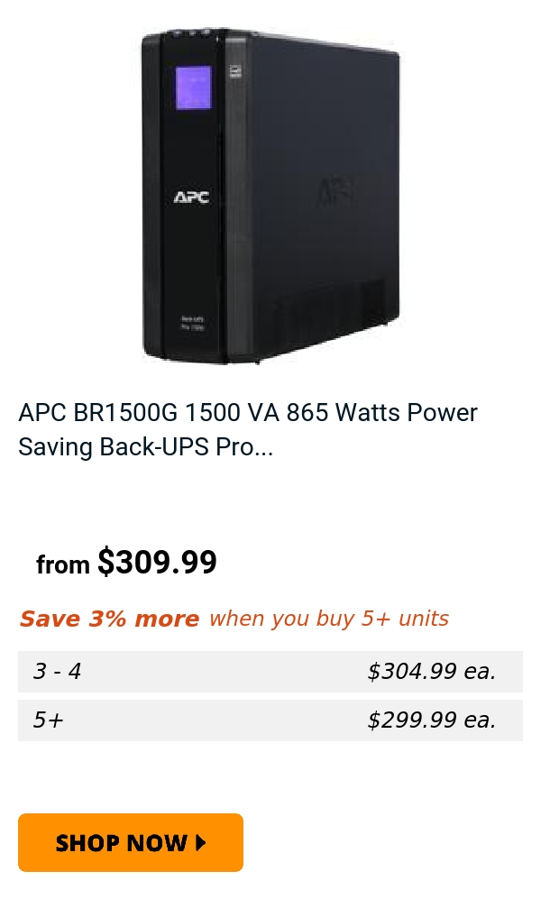 APC BR1500G 1500 VA 865 Watts Power Saving Back-UPS Pro...