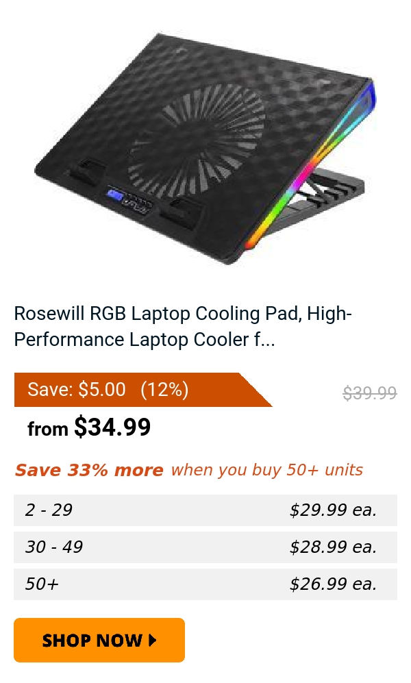 Rosewill RGB Laptop Cooling Pad, High-Performance Laptop Cooler f...