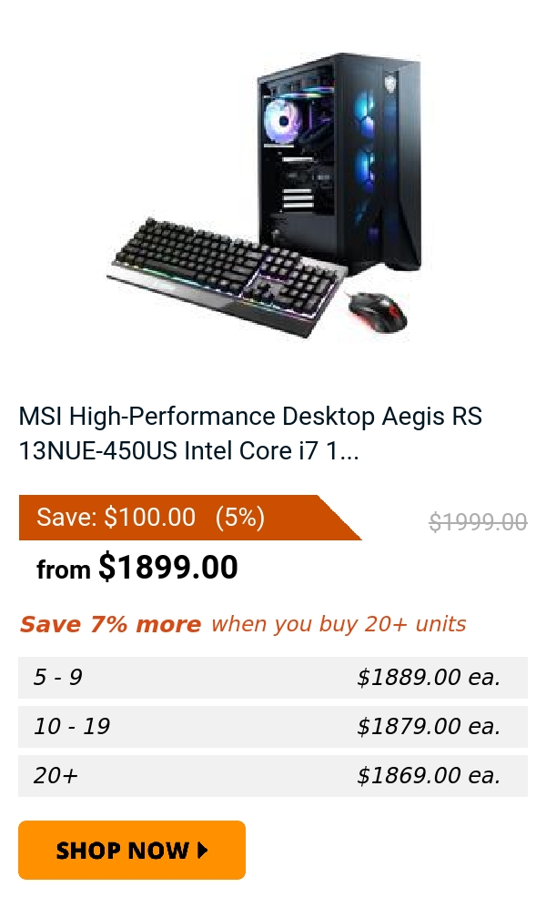 MSI High-Performance Desktop Aegis RS 13NUE-450US Intel Core i7 1...