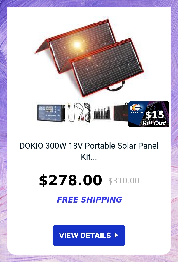 DOKIO 300W 18V Portable Solar Panel Kit...