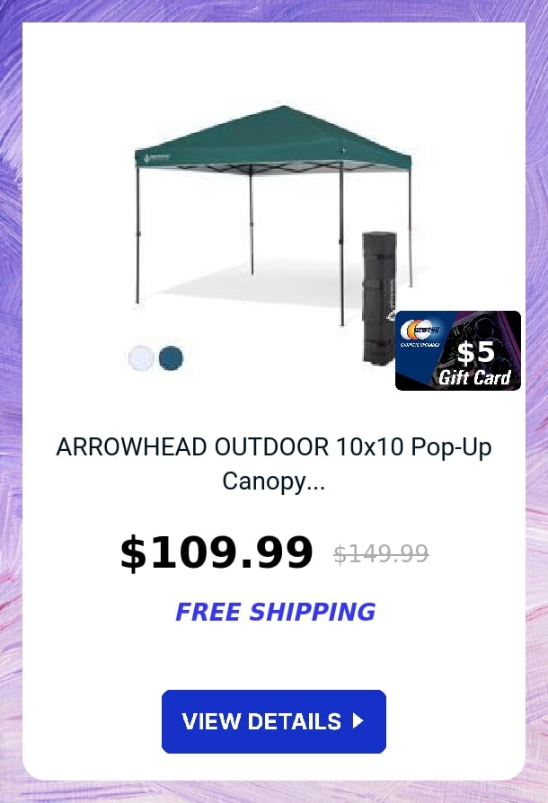 ARROWHEAD OUTDOOR 10x10 Pop-Up Canopy...