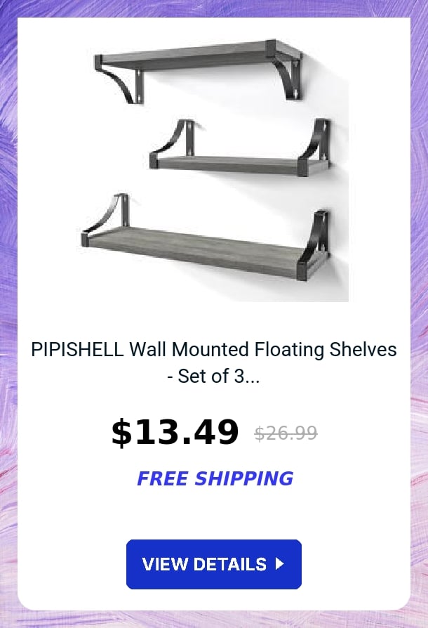 PIPISHELL Wall Mounted Floating Shelves - Set of 3...