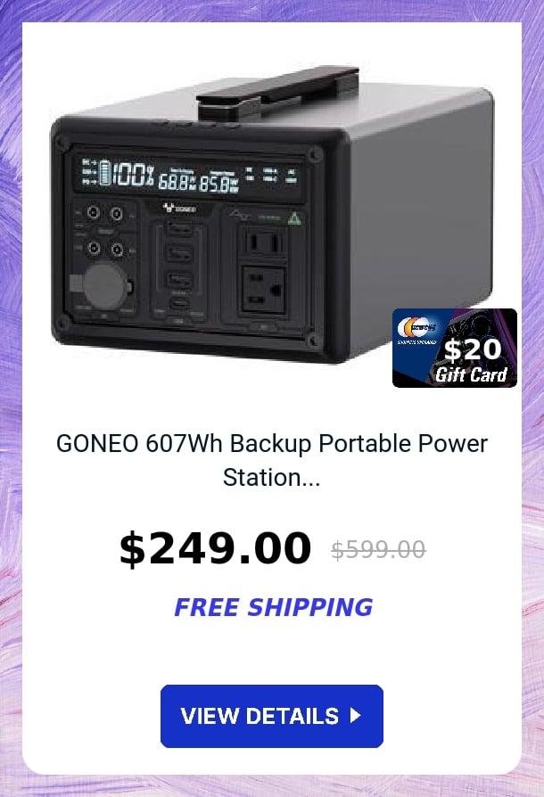 GONEO 607Wh Backup Portable Power Station...