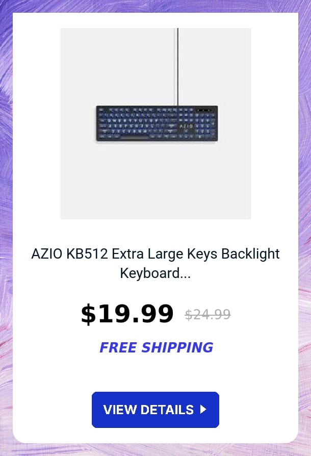 AZIO KB512 Extra Large Keys Backlight Keyboard...