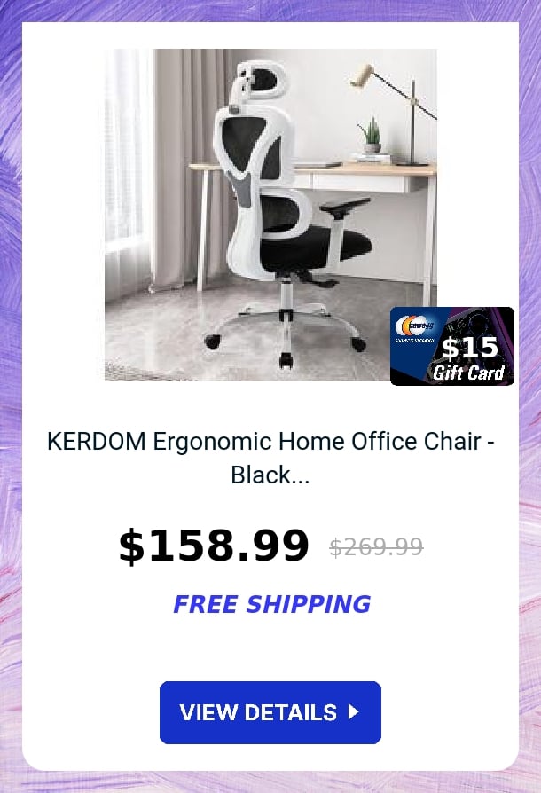 KERDOM Ergonomic Home Office Chair - Black...