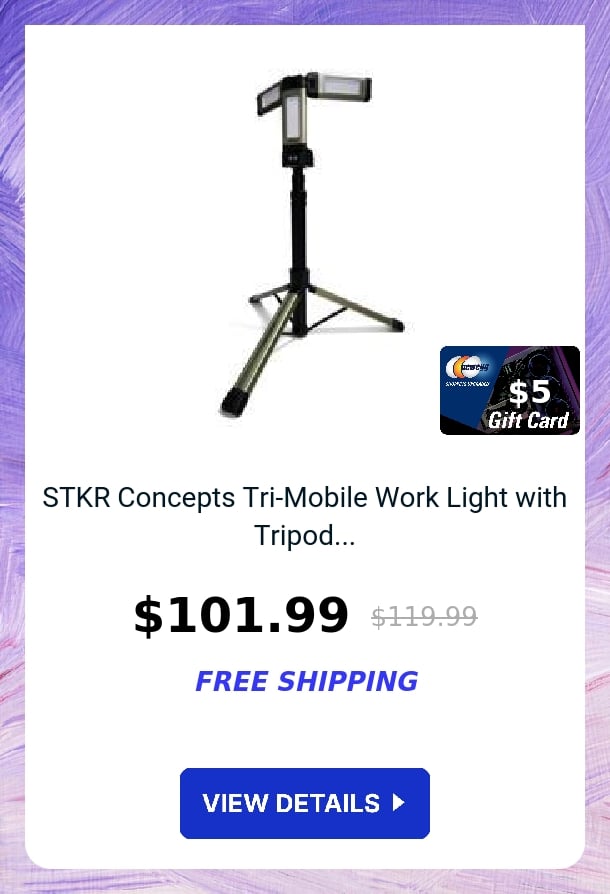 STKR Concepts Tri-Mobile Work Light with Tripod...