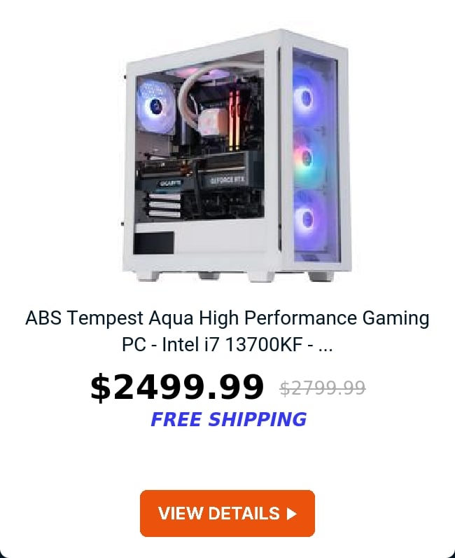 ABS Tempest Aqua High Performance Gaming PC - Intel i7 13700KF - ...