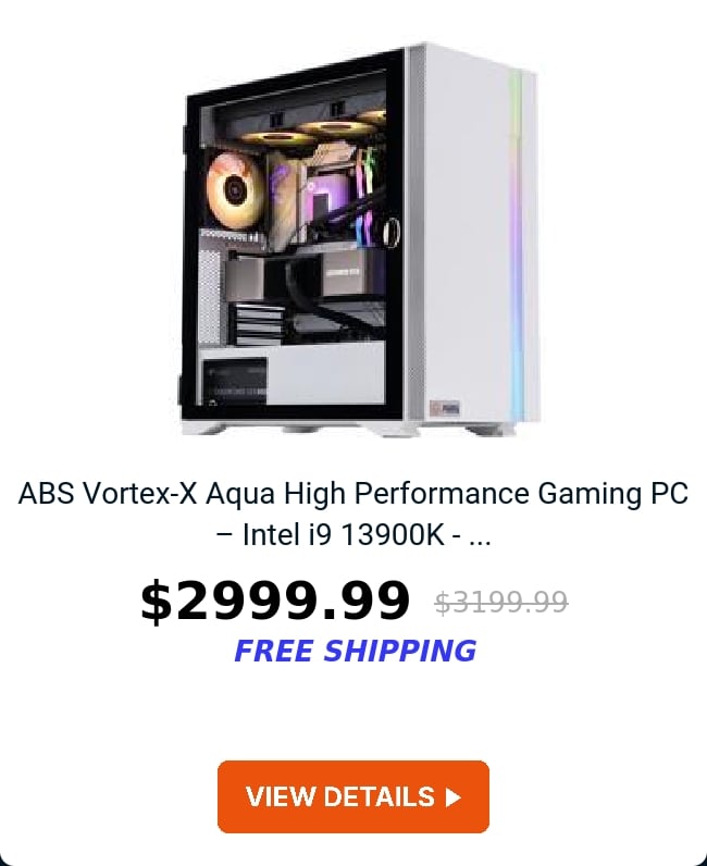 ABS Vortex-X Aqua High Performance Gaming PC – Intel i9 13900K - ...