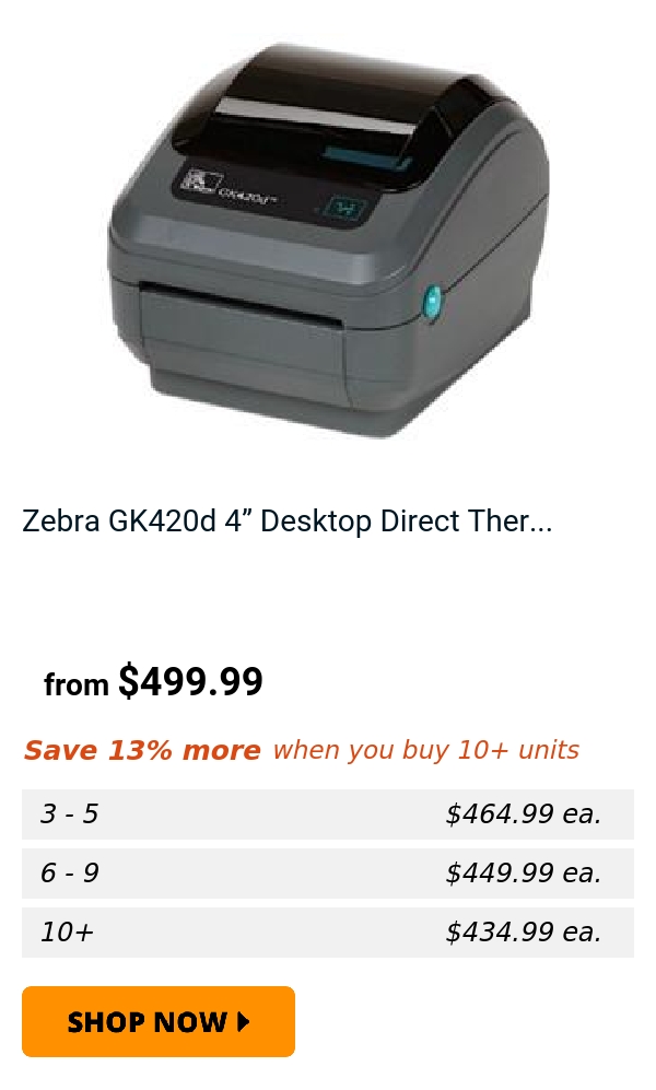 Zebra GK420d 4” Desktop Direct Ther...