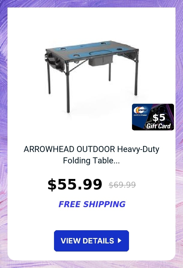 ARROWHEAD OUTDOOR Heavy-Duty Folding Table...