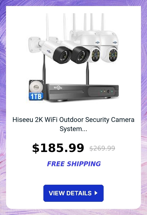 Hiseeu 2K WiFi Outdoor Security Camera System...