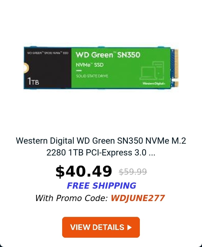 Western Digital WD Green SN350 NVMe M.2 2280 1TB PCI-Express 3.0 ...