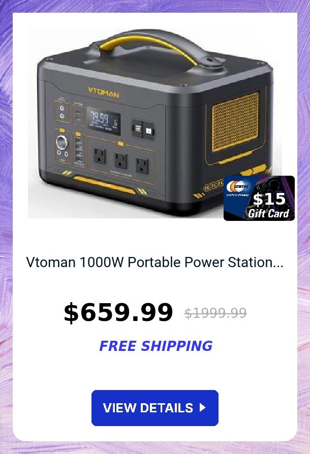 Vtoman 1000W Portable Power Station...