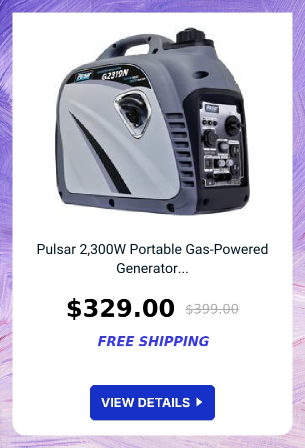 Pulsar 2,300W Portable Gas-Powered Generator...