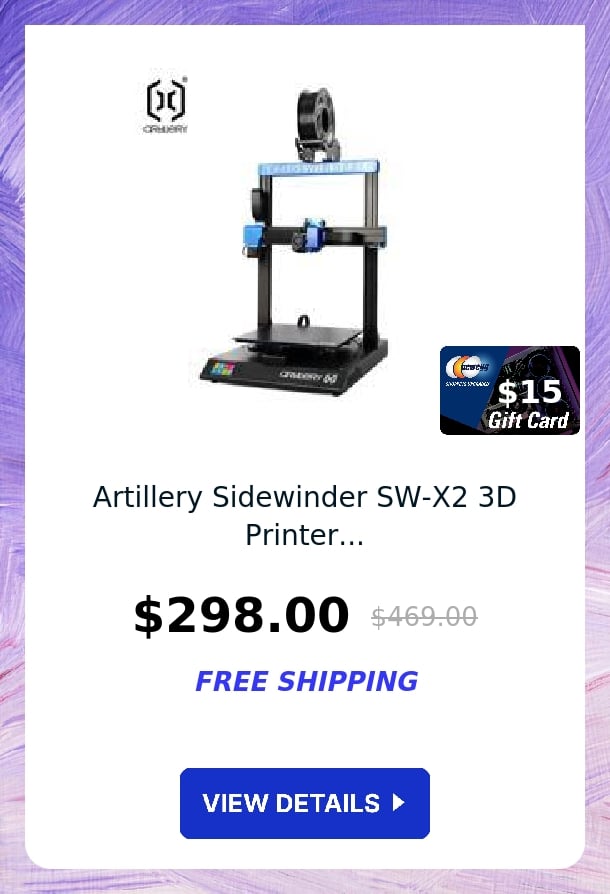 Artillery Sidewinder SW-X2 3D Printer...