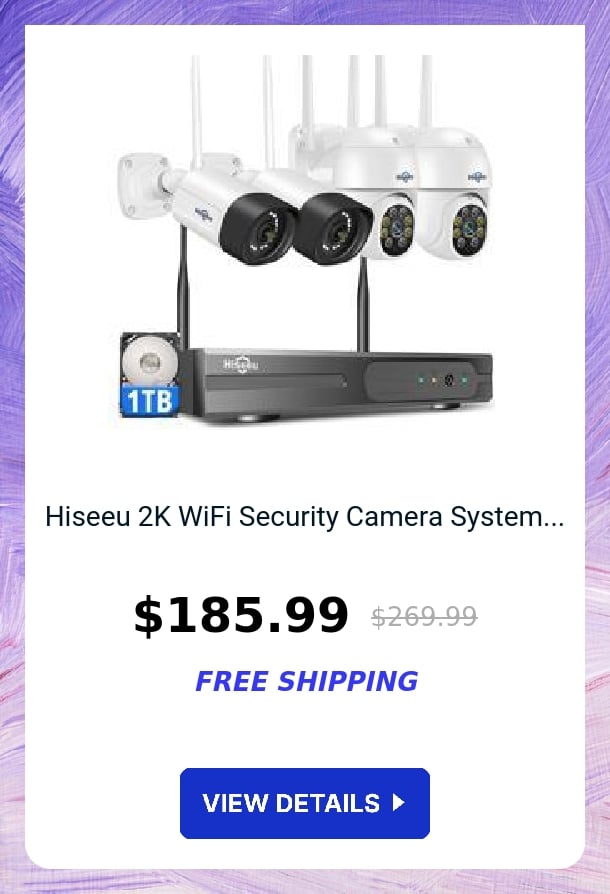 Hiseeu 2K WiFi Security Camera System...