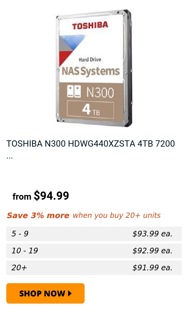 TOSHIBA N300 HDWG440XZSTA 4TB 7200 ...