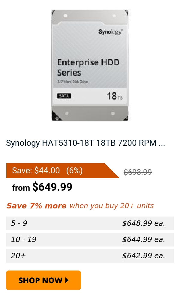 Synology HAT5310-18T 18TB 7200 RPM ...