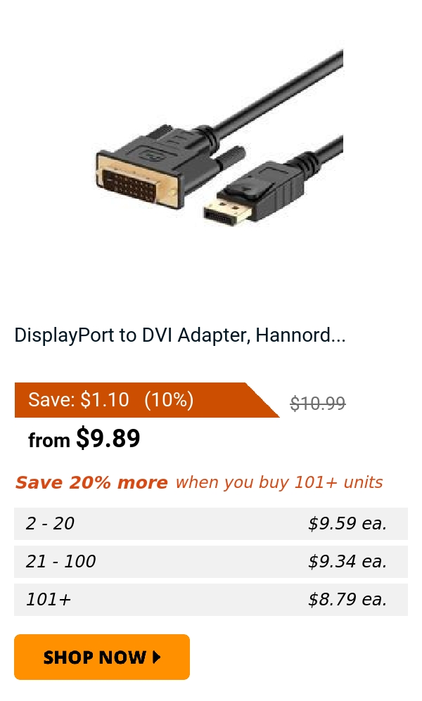 DisplayPort to DVI Adapter, Hannord...