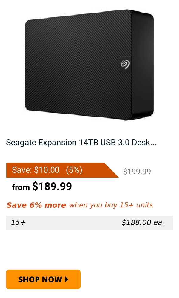 Seagate Expansion 14TB USB 3.0 Desk...